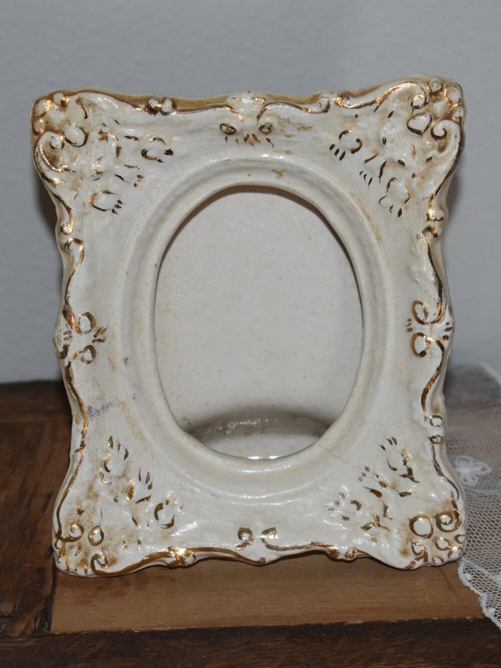 Vintage Antique Porcelain Mini Ornate Picture Frame Decor
